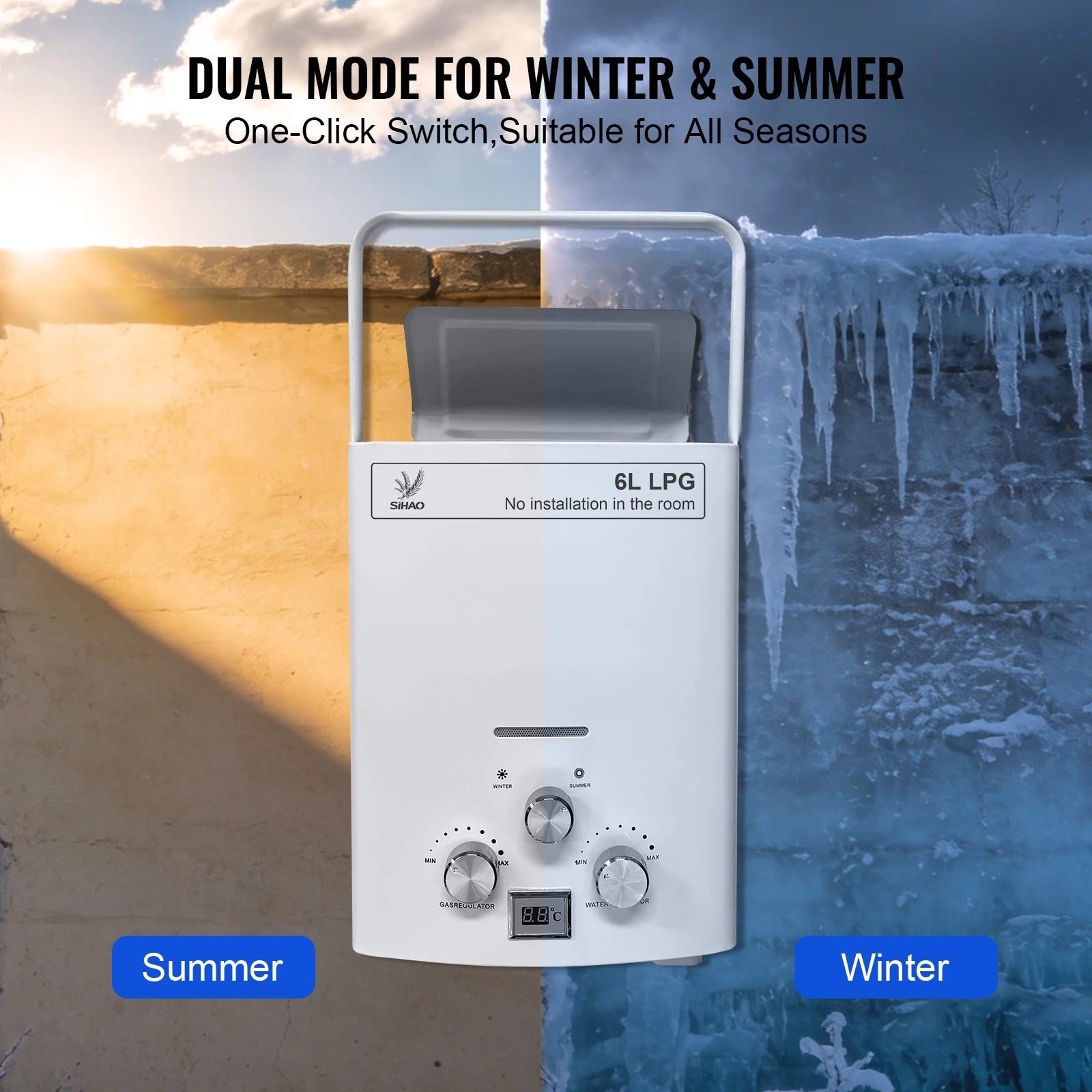 LPG Gas Water Heater|SIHAO 6L  - Outdoor Camping Hot Water Heater 评论和价格