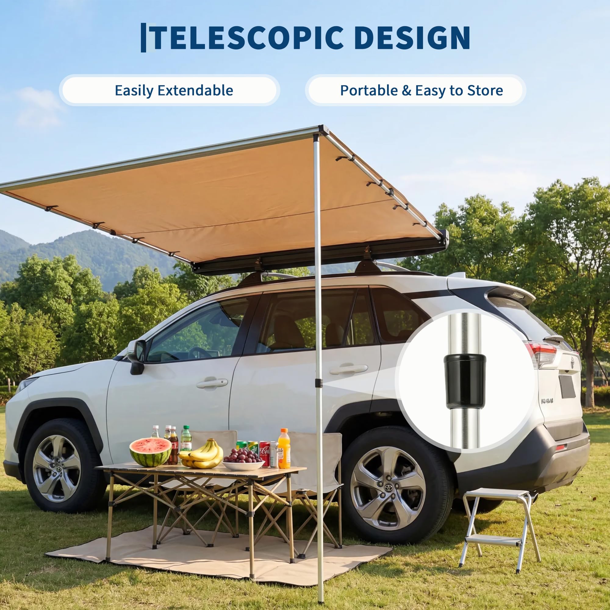 SUV Truck Van Roof Rack Awning - Outdoor Camping Canopy 评论和价格
