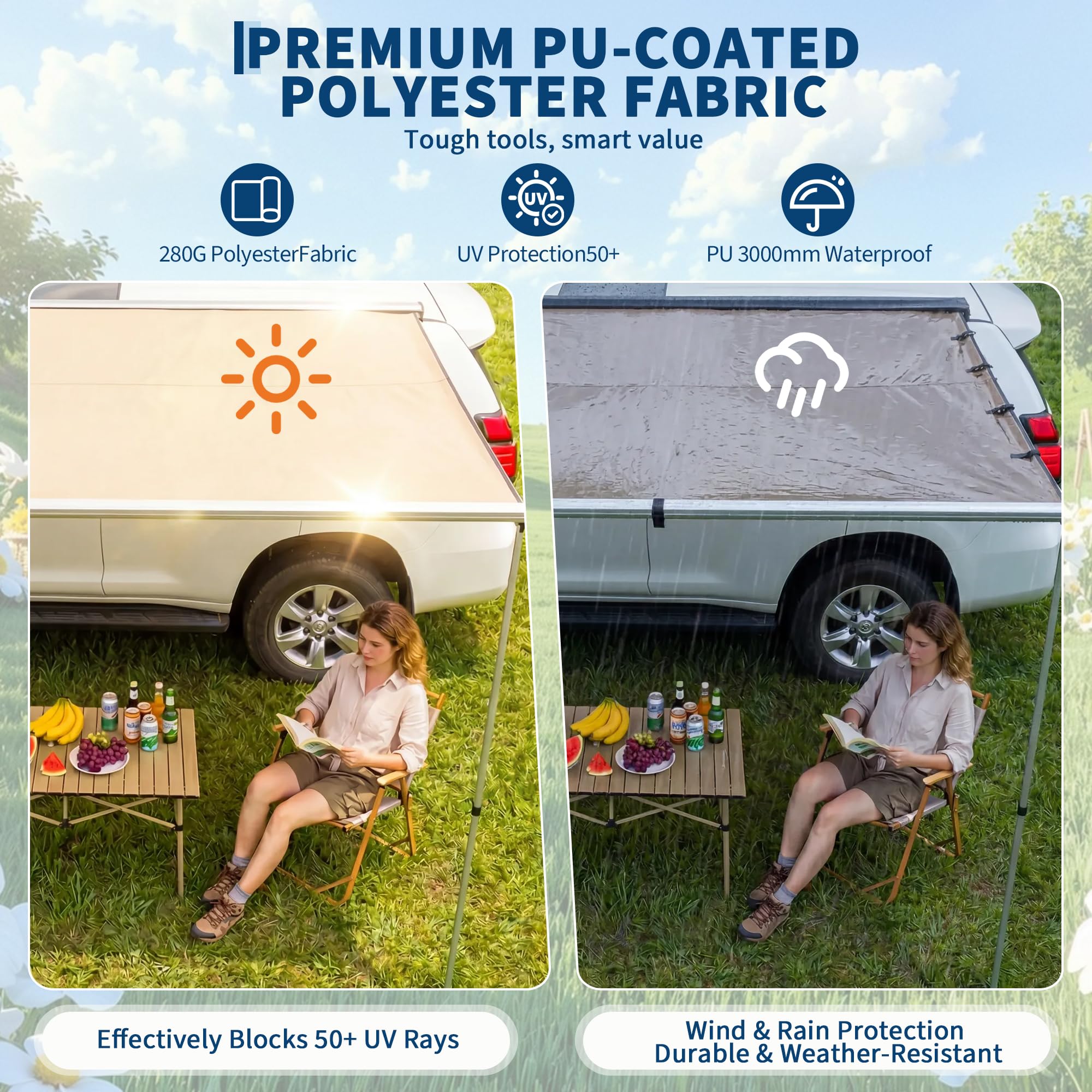 SUV Truck Van Roof Rack Awning - Outdoor Camping Canopy 评论和价格